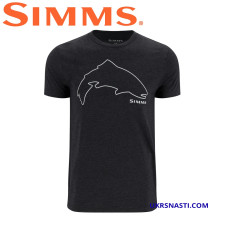 Футболка Simms Trout Outline T-Shirt Dark Gunmetal Heather